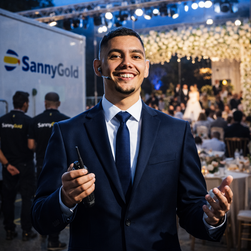 Thiago Antunes em operação de produção e estrutura para eventos RJ